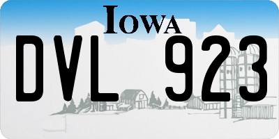 IA license plate DVL923