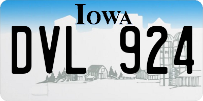 IA license plate DVL924