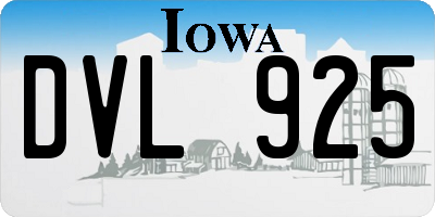 IA license plate DVL925