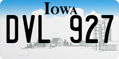 IA license plate DVL927