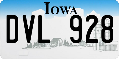 IA license plate DVL928