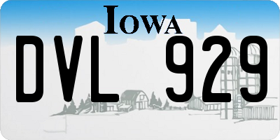 IA license plate DVL929