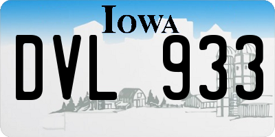 IA license plate DVL933