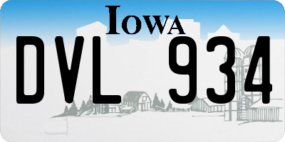 IA license plate DVL934