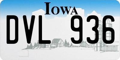 IA license plate DVL936