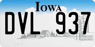 IA license plate DVL937