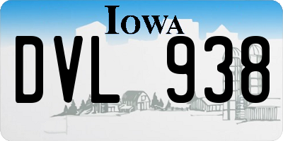 IA license plate DVL938