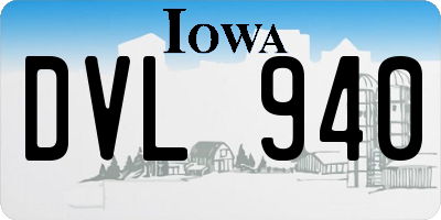 IA license plate DVL940