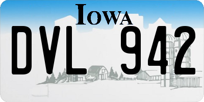 IA license plate DVL942