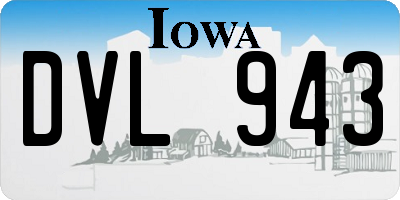 IA license plate DVL943