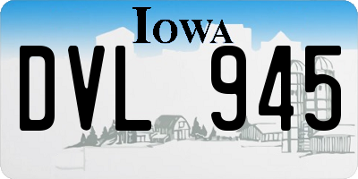 IA license plate DVL945