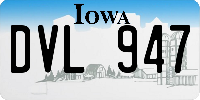 IA license plate DVL947
