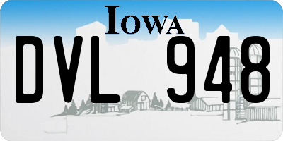 IA license plate DVL948