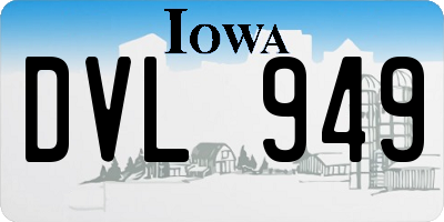 IA license plate DVL949