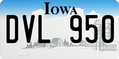 IA license plate DVL950