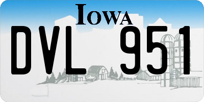 IA license plate DVL951