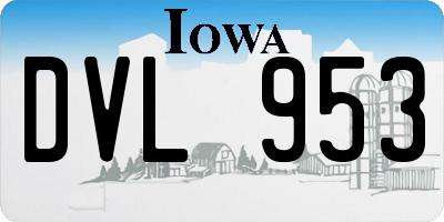 IA license plate DVL953