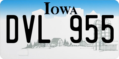 IA license plate DVL955