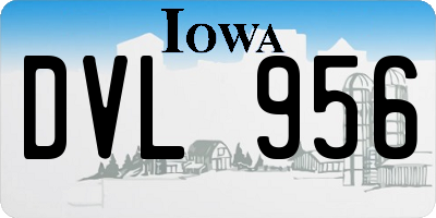 IA license plate DVL956