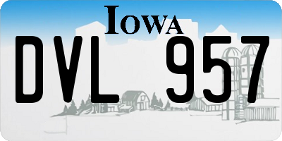 IA license plate DVL957