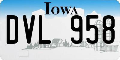 IA license plate DVL958