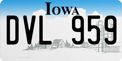 IA license plate DVL959