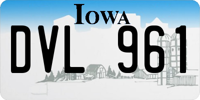 IA license plate DVL961