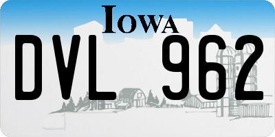 IA license plate DVL962