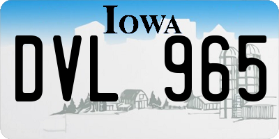 IA license plate DVL965