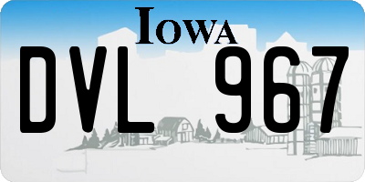 IA license plate DVL967