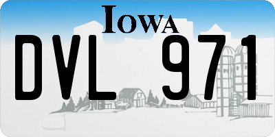 IA license plate DVL971
