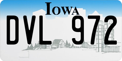 IA license plate DVL972