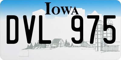IA license plate DVL975
