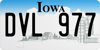 IA license plate DVL977