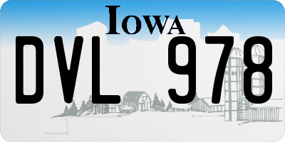 IA license plate DVL978