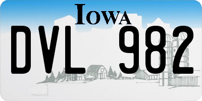 IA license plate DVL982