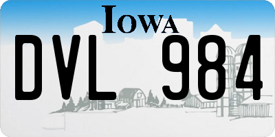 IA license plate DVL984