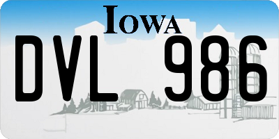 IA license plate DVL986