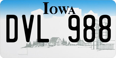 IA license plate DVL988