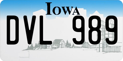 IA license plate DVL989