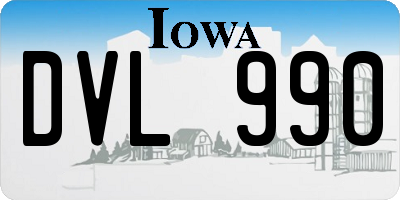 IA license plate DVL990