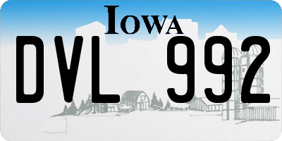 IA license plate DVL992