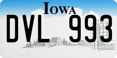 IA license plate DVL993