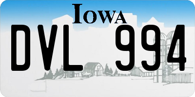IA license plate DVL994