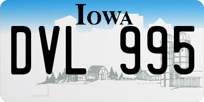 IA license plate DVL995