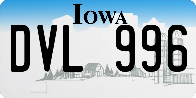 IA license plate DVL996