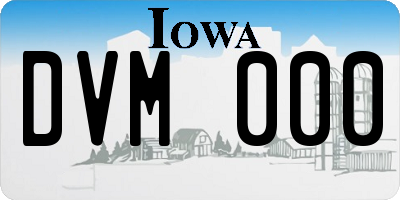 IA license plate DVM000