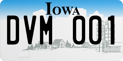 IA license plate DVM001