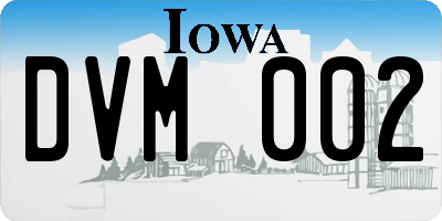 IA license plate DVM002