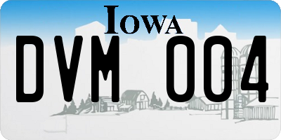 IA license plate DVM004